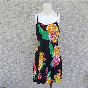 Old Navy Black and Floral Mini Dress